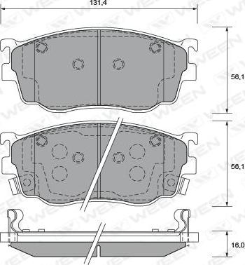 Ween 151-2230 - Тормозные колодки, дисковые, комплект unicars.by