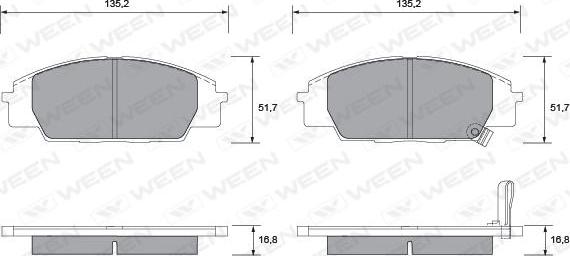 Ween 151-2226 - Тормозные колодки, дисковые, комплект unicars.by