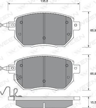 Ween 151-2228 - Тормозные колодки, дисковые, комплект unicars.by