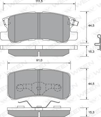 Ween 151-2222 - Тормозные колодки, дисковые, комплект unicars.by