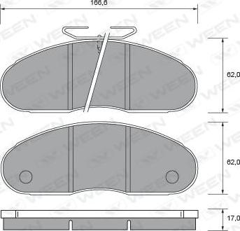 Ween 151-2729 - Тормозные колодки, дисковые, комплект unicars.by