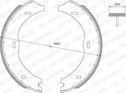 Ween 152-2495 - Комплект тормозов, ручник, парковка unicars.by