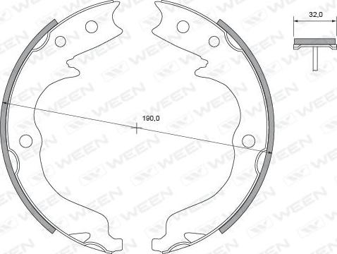 Ween 152-2455 - Комплект тормозов, ручник, парковка unicars.by