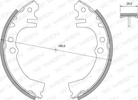 Ween 152-2450 - Комплект тормозных колодок, барабанные unicars.by