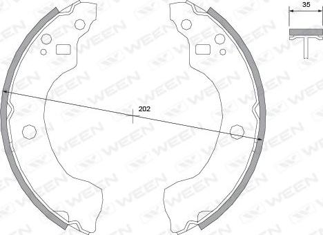 Ween 152-2460 - Комплект тормозных колодок, барабанные unicars.by