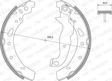 Ween 152-2463 - Комплект тормозных колодок, барабанные unicars.by