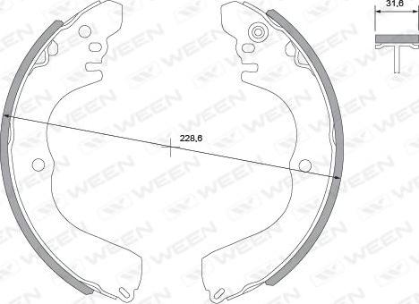 Ween 152-2462 - Комплект тормозных колодок, барабанные unicars.by