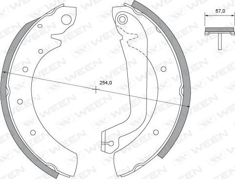 Ween 152-2409 - Комплект тормозных колодок, барабанные unicars.by