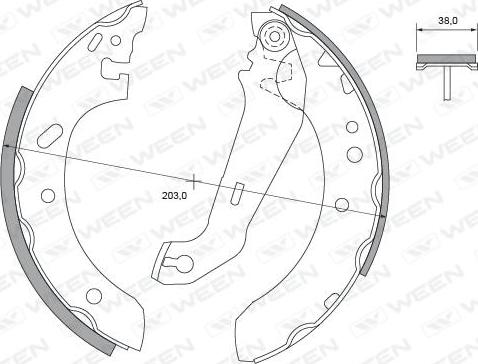 Ween 152-2403 - Комплект тормозных колодок, барабанные unicars.by