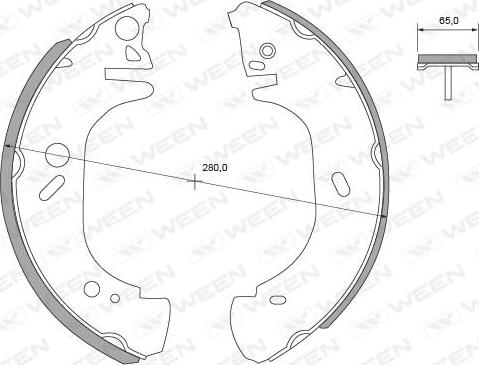 Ween 152-2413 - Комплект тормозных колодок, барабанные unicars.by