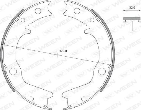 Ween 152-2489 - Комплект тормозов, ручник, парковка unicars.by