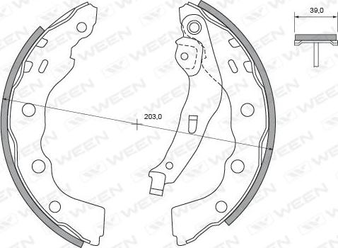 Ween 152-2432 - Комплект тормозных колодок, барабанные unicars.by