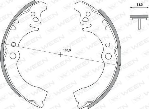 Ween 152-2422 - Комплект тормозных колодок, барабанные unicars.by