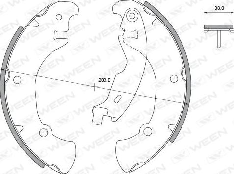 Ween 152-2427 - Комплект тормозных колодок, барабанные unicars.by