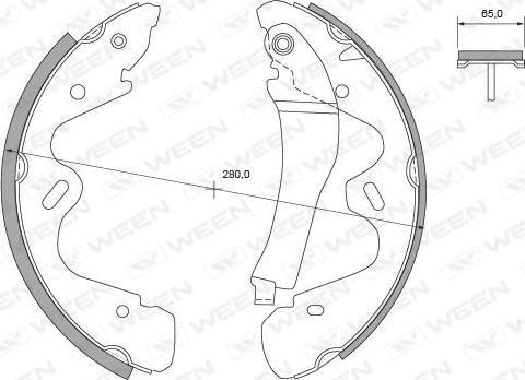 Ween 152-2473 - Комплект тормозных колодок, барабанные unicars.by