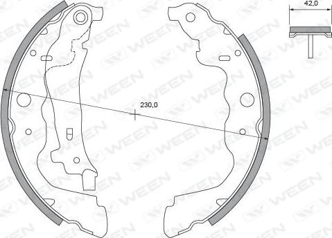 Ween 152-2502 - Комплект тормозных колодок, барабанные unicars.by