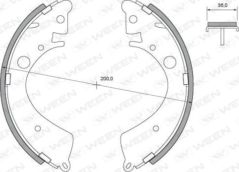 Ween 152-2056 - Комплект тормозных колодок, барабанные unicars.by