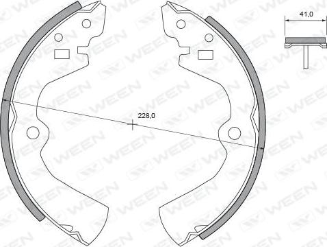 Ween 152-2052 - Комплект тормозных колодок, барабанные unicars.by