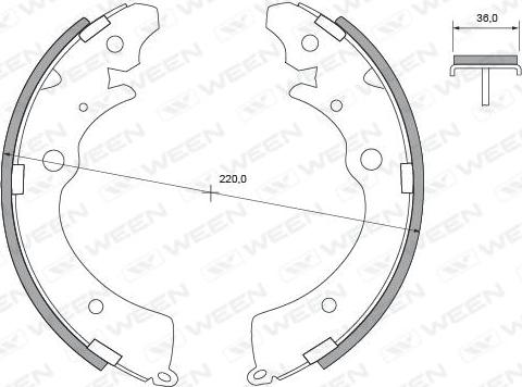 Ween 152-2057 - Комплект тормозных колодок, барабанные unicars.by