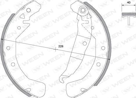 Ween 152-2007 - Комплект тормозных колодок, барабанные unicars.by