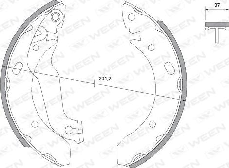 Ween 152-2013 - Комплект тормозных колодок, барабанные unicars.by