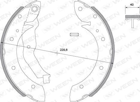 Ween 152-2035 - Комплект тормозных колодок, барабанные unicars.by