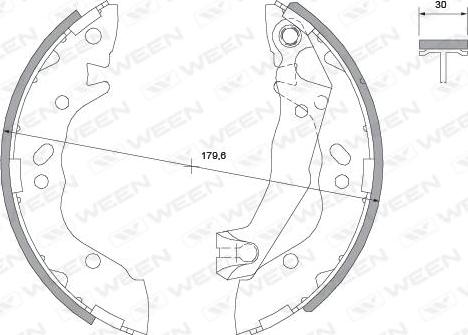 Ween 152-2031 - Комплект тормозных колодок, барабанные unicars.by