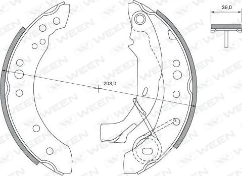 Ween 152-2038 - Комплект тормозных колодок, барабанные unicars.by