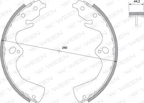 Ween 152-2032 - Комплект тормозных колодок, барабанные unicars.by