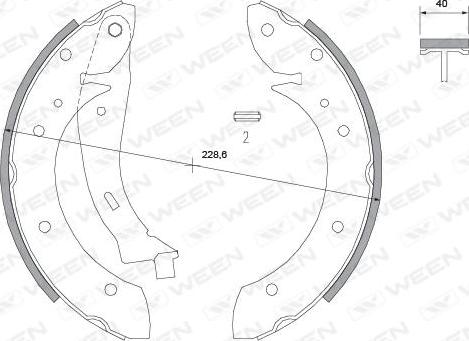 Ween 152-2037 - Комплект тормозных колодок, барабанные unicars.by