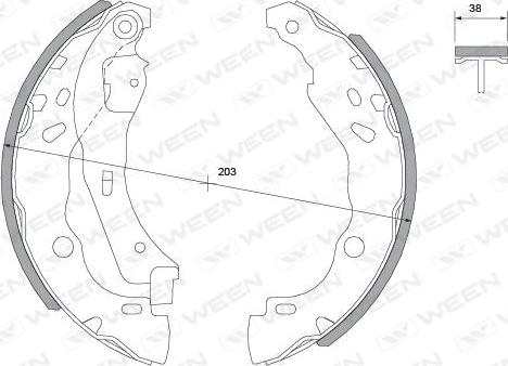 Ween 152-2021 - Комплект тормозных колодок, барабанные unicars.by