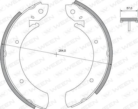 Ween 152-2027 - Комплект тормозных колодок, барабанные unicars.by