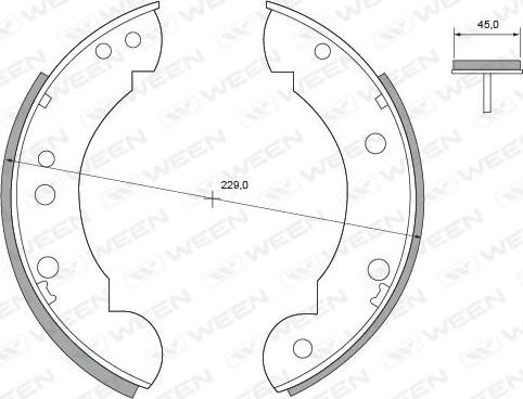 Ween 152-2193 - Комплект тормозных колодок, барабанные unicars.by