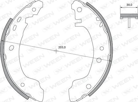 Ween 152-2144 - Комплект тормозных колодок, барабанные unicars.by