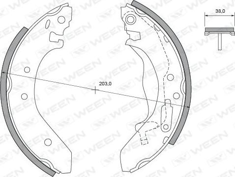 Ween 152-2102 - Комплект тормозных колодок, барабанные unicars.by