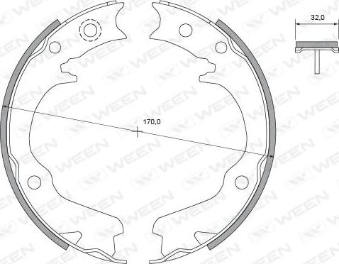 Ween 152-2119 - Комплект тормозов, ручник, парковка unicars.by