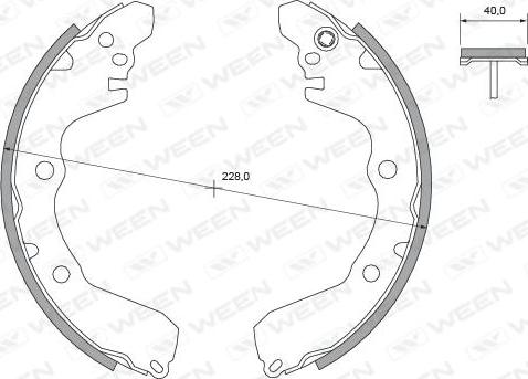 Ween 152-2392 - Комплект тормозных колодок, барабанные unicars.by