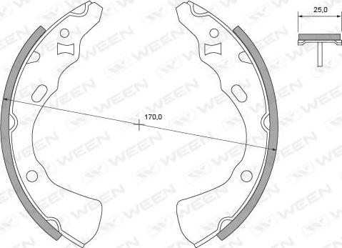 Ween 152-2367 - Комплект тормозных колодок, барабанные unicars.by