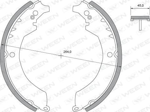 Ween 152-2317 - Комплект тормозных колодок, барабанные unicars.by