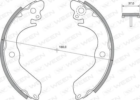 Ween 152-2380 - Комплект тормозных колодок, барабанные unicars.by