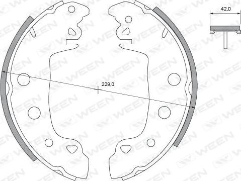 Ween 152-2338 - Комплект тормозных колодок, барабанные unicars.by