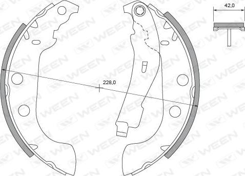 Ween 152-2324 - Комплект тормозных колодок, барабанные unicars.by