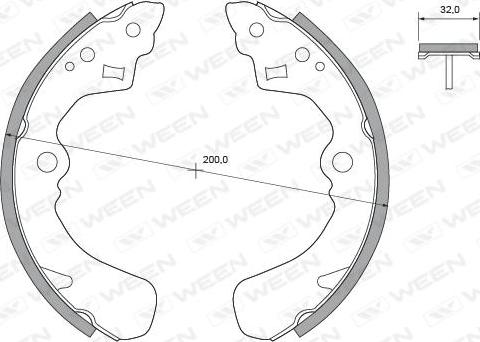 Ween 152-2376 - Комплект тормозных колодок, барабанные unicars.by