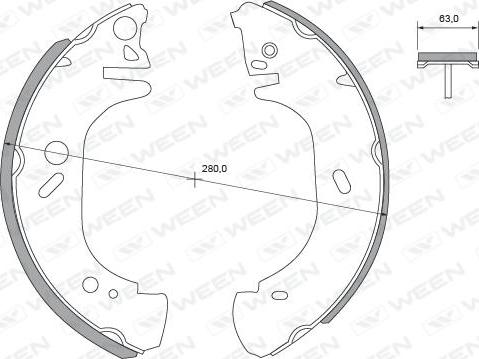 Ween 152-2370 - Комплект тормозных колодок, барабанные unicars.by