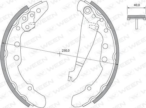 Ween 152-2371 - Комплект тормозных колодок, барабанные unicars.by