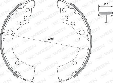 Ween 152-2299 - Комплект тормозных колодок, барабанные unicars.by