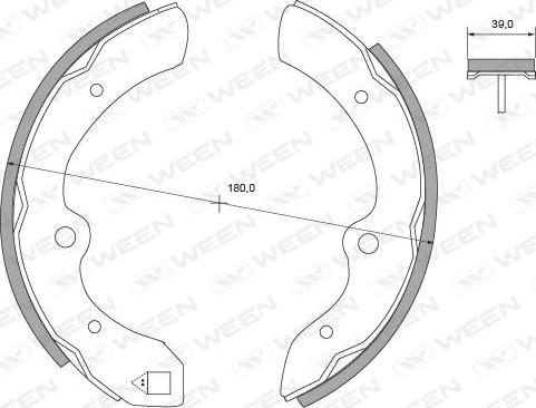 Ween 152-2259 - Комплект тормозных колодок, барабанные unicars.by