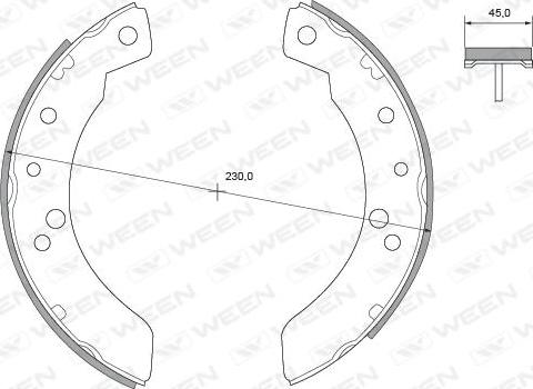 Ween 152-2216 - Комплект тормозных колодок, барабанные unicars.by