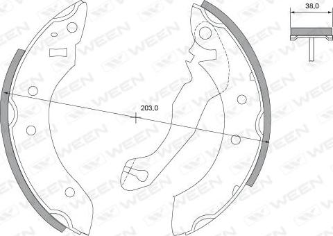 Ween 152-2218 - Комплект тормозных колодок, барабанные unicars.by