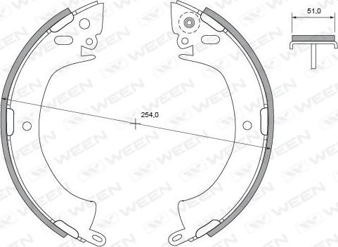 Ween 152-2280 - Комплект тормозных колодок, барабанные unicars.by